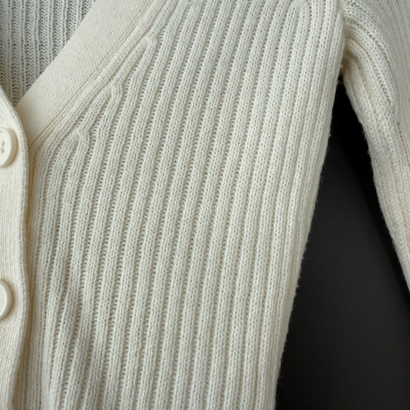 Off-White Ribbed Button-Up Cardigan – Size S - Picture 3 of 8